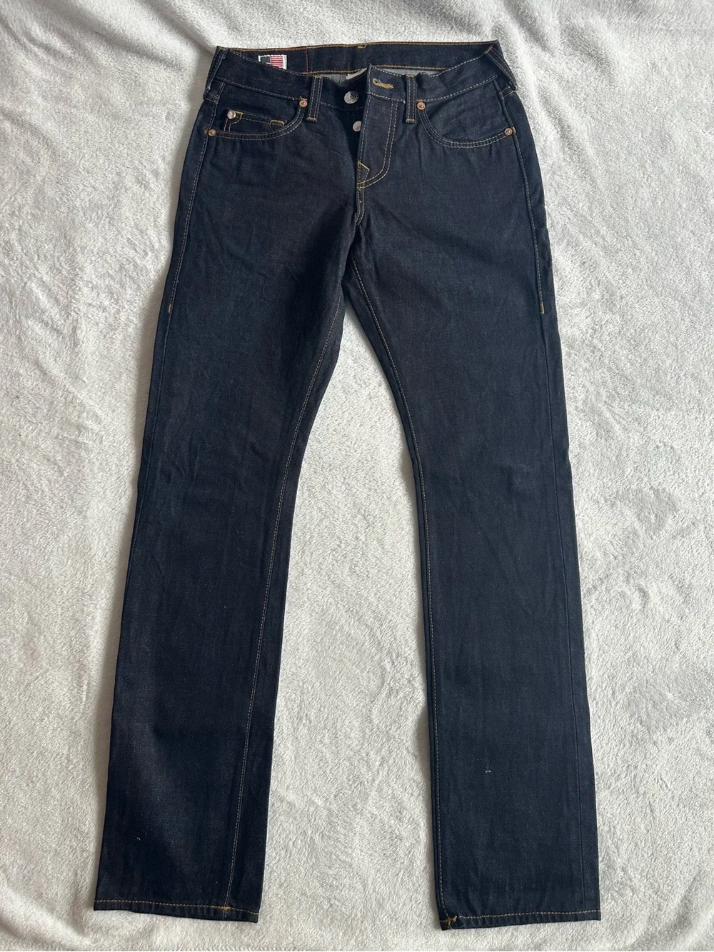 True Religion Mens Black Denim Dark Wash 5-Pocket Design Skinny Jeans Size 28